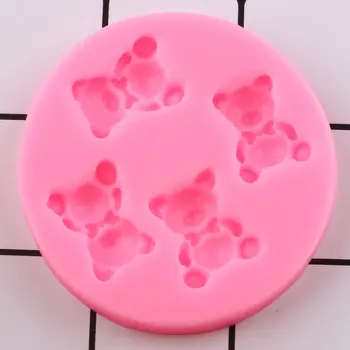3D ursinho de Pelúcia Molde de Silicone DIY Festa de Chocolate Argila Moldes de Aniversário do Bebê Cupcake Topper Fondant de Decoração do Bolo de Ferramentas