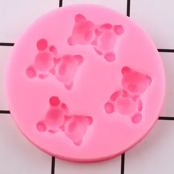 3D ursinho de Pelúcia Molde de Silicone DIY Festa de Chocolate Argila Moldes de Aniversário do Bebê Cupcake Topper Fondant de Decoração do Bolo de Ferramentas
