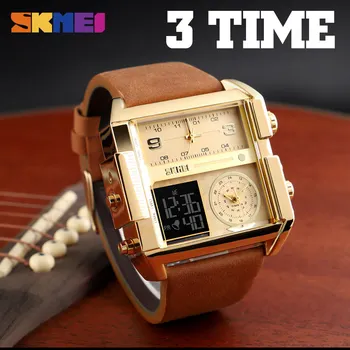 SKMEI de Luxo Homens de Quartzo Relógio Digital Creative Relógios esportivos Masculinos Impermeável relógio de Pulso Montre homme Relógio Relógio Masculino