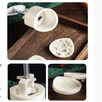 75g de Mooncake Molde 3D Flor&Shell Design Cookie Carimbo de DIY Lua Molde do Bolo