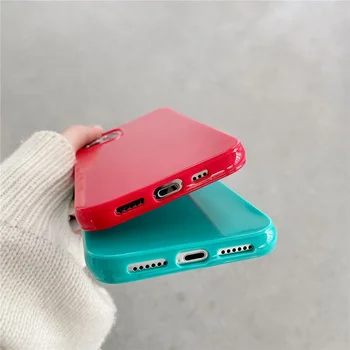 Simples Candy Color Caso de Telefone Para o iPhone 12 11 Pro Max X XR XS 8 7 S Plus SE de 2020, Caso Macio de Silicone Sólido Cobertura Básica Slim Shell