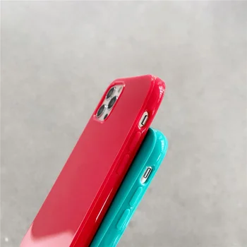 Simples Candy Color Caso de Telefone Para o iPhone 12 11 Pro Max X XR XS 8 7 S Plus SE de 2020, Caso Macio de Silicone Sólido Cobertura Básica Slim Shell