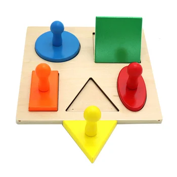 Estilo De Crianças Brinquedo De Madeira Do Bebê Aprendizagem Geométrica Painéis De Mão Agarrando Conselho Pré-Escolar De Formação De Educação De Brinquedo