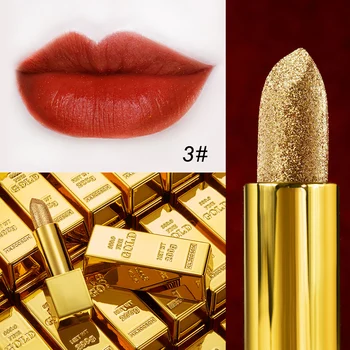 6 Cores De Glitter Nude Glitter, Batom, Maquiagem De Longa Duração Velve Vermelho Dourado Brilho Sexy Batom Maquiagem Cosméticos De Beleza