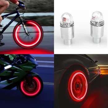 2pcs LED Pneu da Haste da Válvula Caps Luz de Néon dos Auto Acessórios, Moto, Bicicleta, Carro Automático Impermeável Jovem Exercício de Ciclismo Lanterna