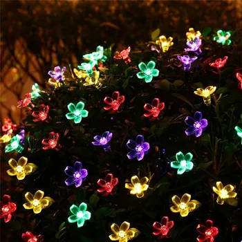 7M luzes Solares do Jardim luz da corda LED Iluminação Exterior Impermeável Guirlanda de Flores para a Rua Gramado do Pátio de Decoração Festão
