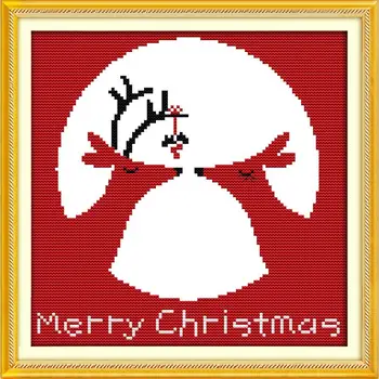 A alegria do domingo de Natal da Rena de Natal Desenho Padrão 11CT Lona Impressão 14CTCross Ponto Kit DIY Dom Casa de Decoração de Casamento