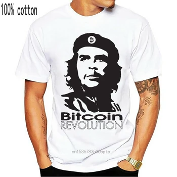 Engraçado Projeto Bitcoin Revolução Ernesto Guevara T-Shirt De Che Guevara Cool T-Shirts Homens Algodão Manga Curta Tshirs 2017