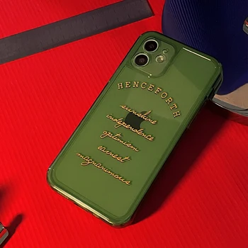Moda Verde Esmeralda Premium Letra Clara Casos de Telefone para o iPhone 12 Pro Max 11 Pro Max X XR XS 7 8 Plus 12mini TPU Macio da Tampa