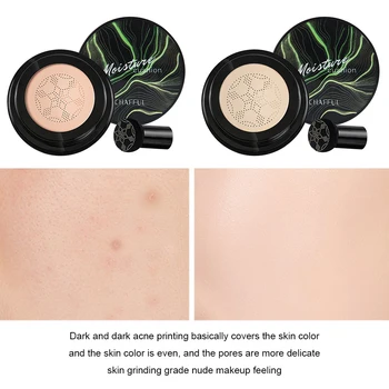 Cogumelo da almofada de ar BB CC creme Hidratante Fundação Ar-permeável Natural Brightening Concealer Maquiagem cosméticos