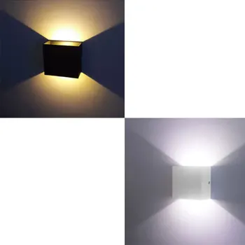 LED Quadrada de Alumínio de Parede de Luz de 6W de Cima a Baixo Dimmable LED Lâmpada de Parede do Quarto do pátio Varanda candeeiro de parede