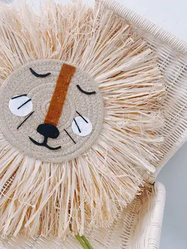 INS Nórdicos Tecido de desenho animado Leão Pequeno Tigre Espantalho Casa Tapeçarias de Parede do Quarto de Crianças para Crianças, Loja de Roupas Adereços