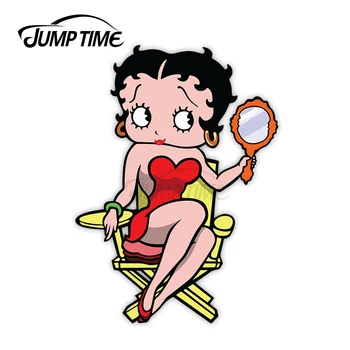 Saltar 13 x 5,8 cm de Carro Acessórios para Betty Boop Garota Sexy dos desenhos animados Etiqueta Windows Frigorífico Tronco de Vinil Impermeável
