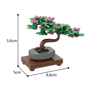 Buildmoc Novas Ideias Flor de Árvore de Sakura Planta Mini Bonsai Dez Planta da Casa Modelo de Construção de Blocos de Tijolos DIY Brinquedo Educativo Para Criança