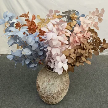 Falso Flores, artigos de decoração, Decoração de Casamento-seda-Tecido estampado de Simulação Roxo Folhas de Bambu Interior Arranjo de Flor
