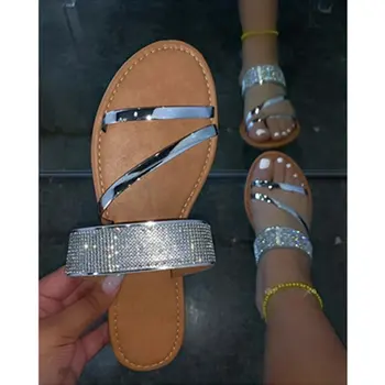 MIYEDA Moda Verão Chinelo Mulheres de Cristal Respirável Fora de Praia Feminino Slides Fronteira Sapatos Cool Plus Size Sandálias