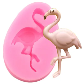 Flamingo Moldes De Silicone Fondant De Chocolate Do Molde De Decoração Do Bolo De Ferramentas De Sugarcraft Cupcake Topper Molde Doces Argila Do Polímero Moldes
