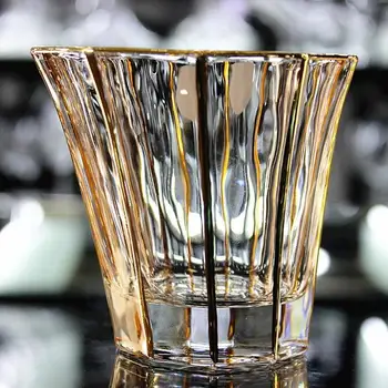 Estilo europeu em grande escala vidro de cristal de desenho ouro, vinho, uísque de vidro, vidro de cerveja de copo de chá espíritos copo de aguardente de vidro