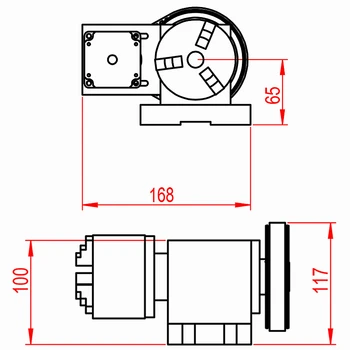 Diy CNC 4 Eixos Eixo de rotação do Mandril de 50mm, de 65mm 80mm Atividade para CNC de cabeçote móvel 3020 3040 Roteador Gravador, Máquina de Trituração do Kit