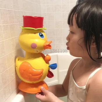 O bebê do Banho de Chuveiro Brinquedos Bonito Pato Amarelo roda d'água Elefante Brinquedos do Bebê Torneira do Banho de aspersão de Água Ferramenta de Brinquedo para Crianças