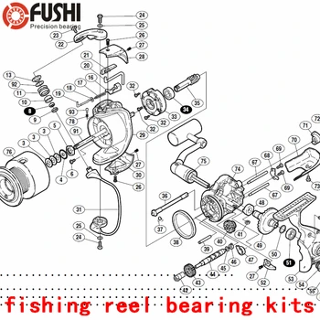 Carreto de pesca Rolamentos de Esferas de Kits Para Shimano 02 ultegra 3000 4000 5000 (Total 3 Pcs) Número: 8*1 34*1 51*1 A-RB Rolamento Kit