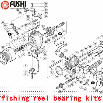 Carreto de pesca Rolamentos de Esferas de Kits Para Shimano 02 ultegra 3000 4000 5000 (Total 3 Pcs) Número: 8*1 34*1 51*1 A-RB Rolamento Kit