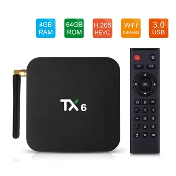 TX6 Caixa de TV em Casa Smart TV BOXH6 Player Reprodução de Áudio Formato MP3 WMA WAV Leitor de Cartão do TF 5V/2A Caixa de TV
