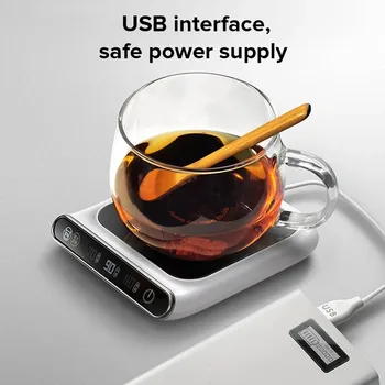 5V Copa do Aquecedor Inteligente Termostática Quente Fabricantes de Chá 3 Engrenagem de Carga USB Aquecimento Montanha-russa de Trabalho Aquecedor de Café com Leite, Chá Quente Pad✪