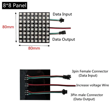 WS2812B RGB 5050 SMD Flexível 8x8 16x16 8x32 Pixel Painel de Matriz Tela DIY de Férias Iluminação WS2812 IC Módulo de Led Individual DC5