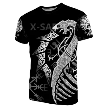 X-Safala Viking Phoenix Celtics Armaduras de Samurais Lobo Tatuagem 3D, os Impressos de T-Shirts de Moda de Verão de Mulheres, Homens Harajuku Casual Tee