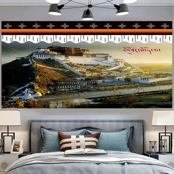 Palácio de potala de tibete parede tapeçaria tapiz 3d de parede decoração o cobertor trippy tapeçaria tenture murale