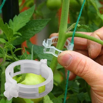 100pcs Plástico Planta Suporta Clipes Para Tomate de Suspensão Latada de Vinha se Conecta Plantas de gases com efeito de Legumes Ornamento de Jardim