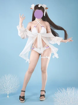 Anime! Azur Lane Kashino Maiô Biquíni Lindo Uniforme Cosplay Traje de Halloween, Festa na Piscina de Verão, roupas de Banho Para Mulheres 2021 NOVO