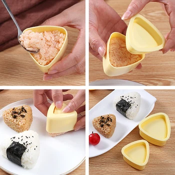 DIY Sushi Molde Onigiri Arroz de Legumes Bola Prima Triangular Sushi Maker Molde Kit Sushi Japonês Cozinha Bento Acessórios