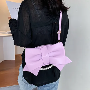 Pérola de grande arco sacola 2020 moda nova de alta qualidade do couro artificial saco de senhoras marca designer senhoras mensageiro saco de ombro