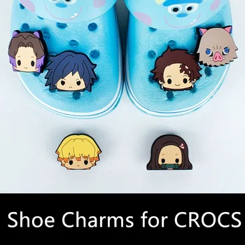 1pcs Kawaii Sapato Decorações Croc Encantos Anime Demon Slayer Acessórios dos desenhos animados do Pvc 3D Emblemas para as Crianças Brinquedos, Crianças Gift Set