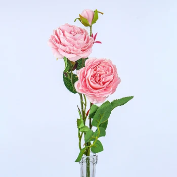 1 Buquê de 3 Cabeça de 50cm Artificial Peônia Buquê de Flores de Seda Falso Flores DIY Decoração de Casa de Flores Festa de Casamento Decoração Falso Rosa