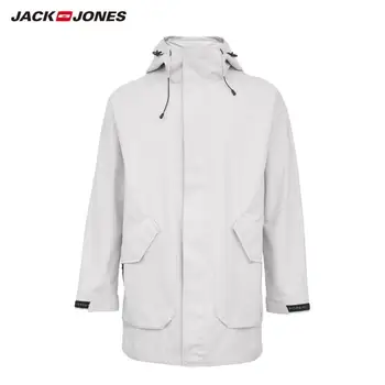 JackJones Homens à prova d'água Casual Desportivo Reflexiva com Capuz com Cordão Trench Coat|220121526