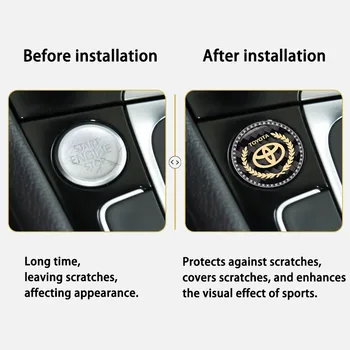 A decoração do carro de Toyota carro de um botão iniciar decoração autocolante interruptor de ignição anel de decoração interior do carro acessórios