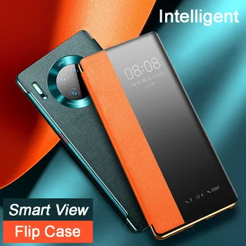 Smart View Flip Case para o Huawei P30 P40 P20 Pro Plus Mate 30 20X P Inteligente 2019 Nova 3 Honra De 20 Lite 6.15 8X 10 10i Capa de Couro