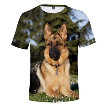 Moda masculina 3D Animal Cão gráfico t-shirts Novas Casual Personalidade Streetwear t-shirt de Verão Respirável Tendência de T-shirt de Impressão Superior