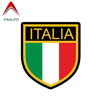 Aliauto Bandeira Italia Carro Adesivo Protetor solar Impermeável Reflexiva Cobertura de Riscos de Decoração Decalque Acessórios de PVC,12 cm*10 cm