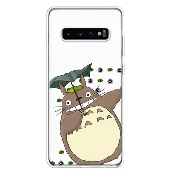 Fofo Totoro a viagem de chihiro Ghibli Miyazaki Anime Kaonashi Caso de Telefone Para Samsung Galaxy S7 S8 S9 S10 S10E S20 S21 FE Nota 8 9 10