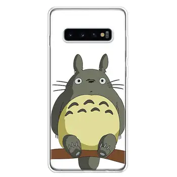 Fofo Totoro a viagem de chihiro Ghibli Miyazaki Anime Kaonashi Caso de Telefone Para Samsung Galaxy S7 S8 S9 S10 S10E S20 S21 FE Nota 8 9 10