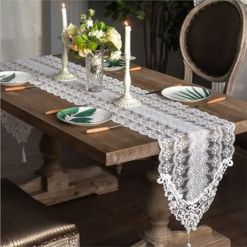 Europeu de tabela simples sinalizador de tecido de renda de jantar, corredor da tabela mesa de chá bandeira toalha, armário de TV toalha de mesa de casamento pano decorativo
