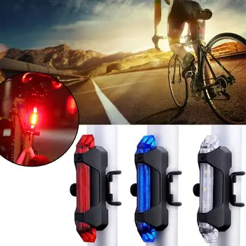 A Luz de bicicleta Impermeável Traseira da Cauda do DIODO emissor de Luz Recarregável USB ou Estilo da Bateria da Bicicleta de Ciclismo de Luz Portátil Acessórios da Bicicleta