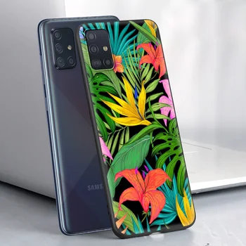 Capa para Samsung Galaxy A32 A52 A72 4G A12 A21S A51 A71 Caso de Telefone A01 A31 A41 A02S 5G de Luxo Casca de Banana Retro Deixa a Flor