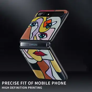 Case Para Samsung Galaxy Z Flip Tampa à prova de Choque ZFlip 5G Dobrável Preto Rígido Saco do Telefone de Tampa Shell de Picasso a Arte Abstrata