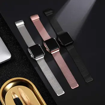 Milanese, alça Para Apple assistir a serie 6 5 4 se 3 iWatch banda 42mm de 38mm de Metal, pulseira de aço Inoxidável Apple faixa de Relógio de 44mm 40mm