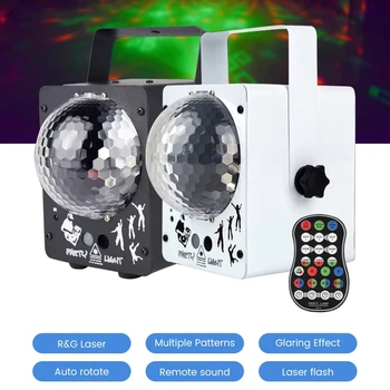 LISM RGB LED 18W Luz de Palco de Som Ativado Rotação de Bola de Discoteca do Projetor do Laser DJ Som Festa Galaxy Projetor Mover a Cabeça